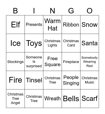 Christmas Movie Bingo Card