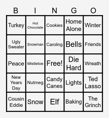 Holiday Bingo Card