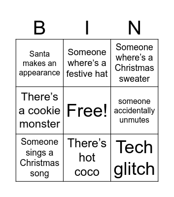 Psychology Christmas Bingo Card