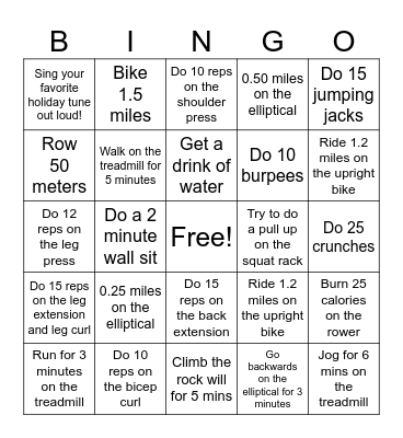 Winter Break Bingo Card