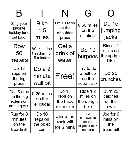 Winter Break Bingo Card