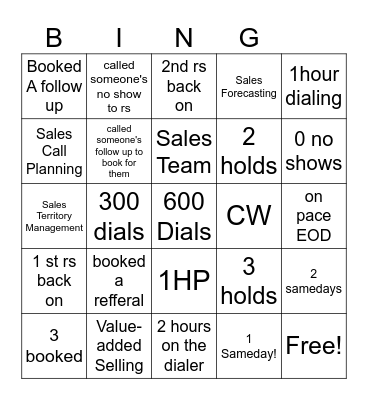 Seamless.ai SDR BINGO Card