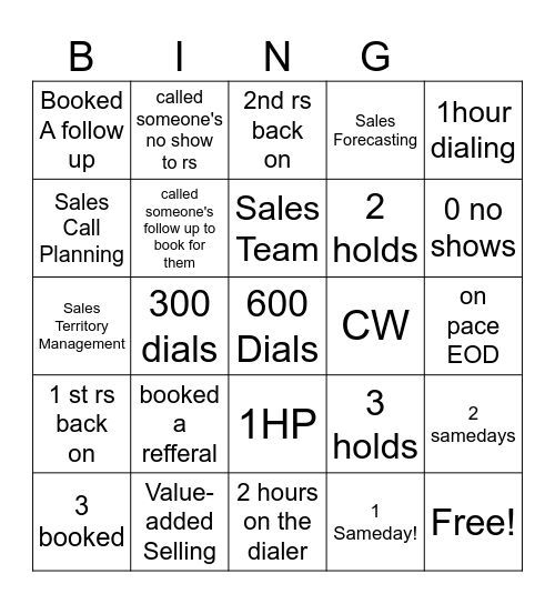 Seamless.ai SDR BINGO Card