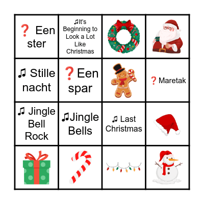 KERSTBINGO Card