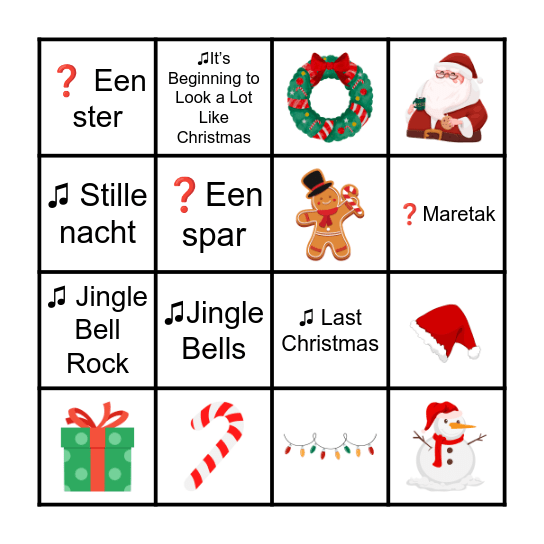 KERSTBINGO Card