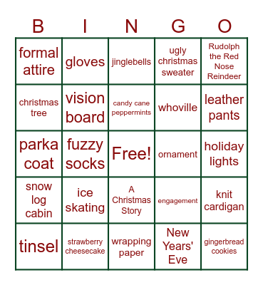 Ho-Ho-Holidays Bingo Card