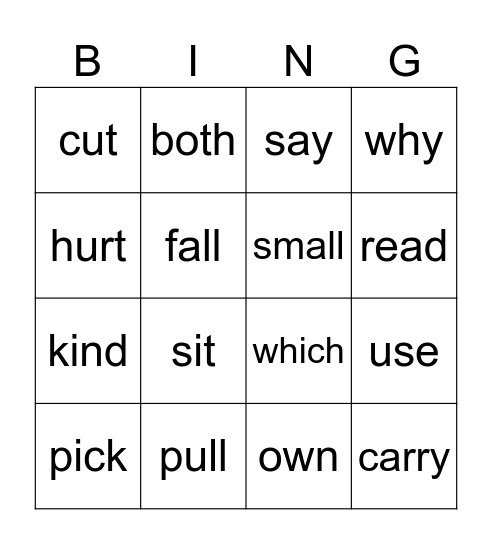 List 10 Bingo Card
