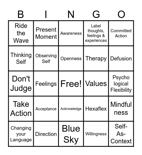 ACT BINGO Card