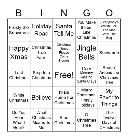 Christmas Bingo #2 Bingo Card