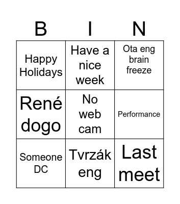 Meet Bingo Card