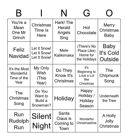 Christmas Bingo #2 Bingo Card