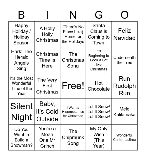 Christmas Bingo #3 Bingo Card