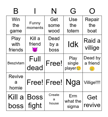 Muck Bingo Card