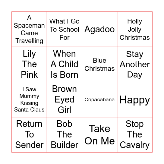 Round 2 Bingo Card
