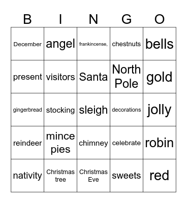 Cubs Christmas Bigo Bingo Card