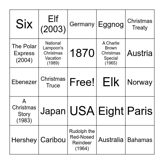 KPMG Trivia/Bingo Card