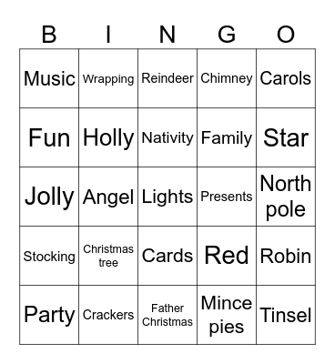 Cubs Christmas Bingo Card