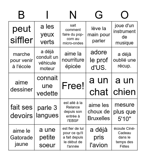 BINGO DE NOËL Bingo Card