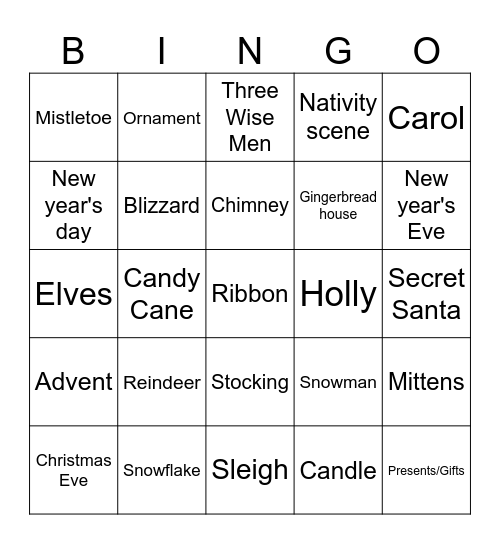 Christmas Bingo Card