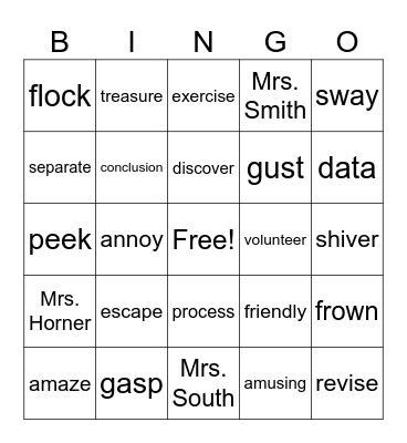 SK Bingo Card
