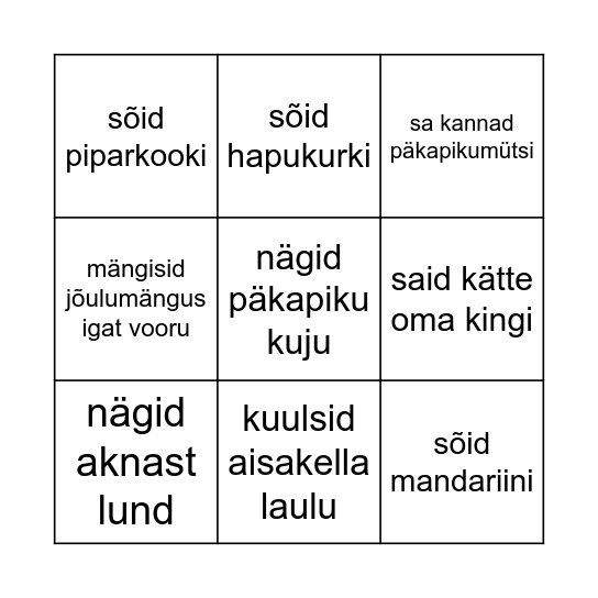 JÕULUBINGO Card