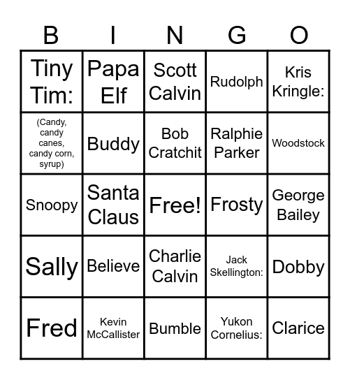 Christmas entertainment trivia Bingo Card