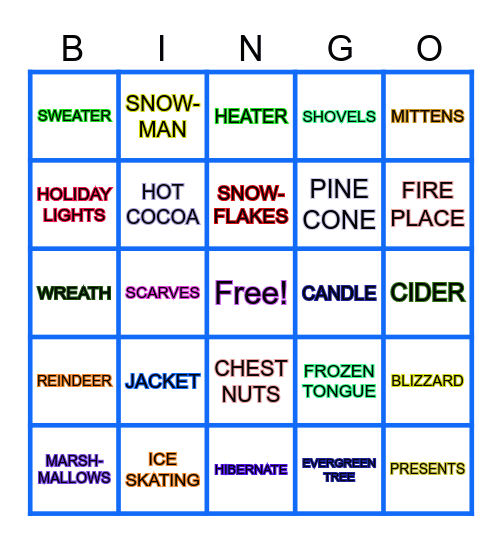 WINTERFEST Bingo Card
