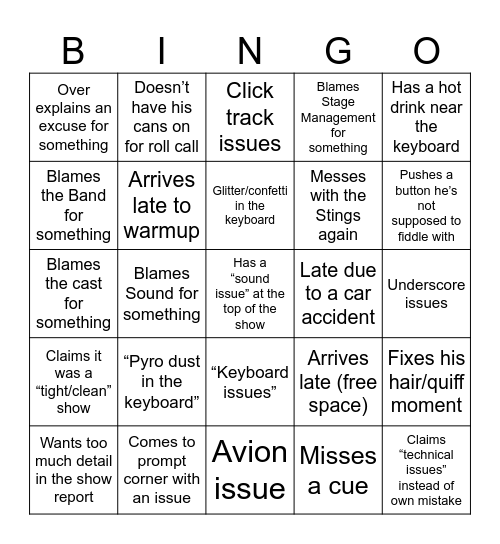 MD Bingo Card