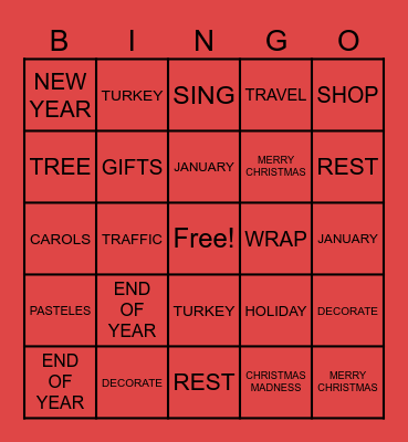 OMT CHRISTMAS LUNCH Bingo Card