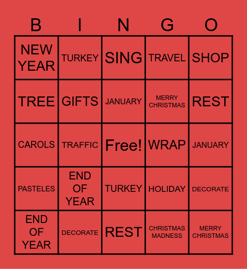 OMT CHRISTMAS LUNCH Bingo Card