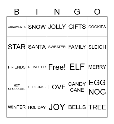 HOLIDAY BINGO Card