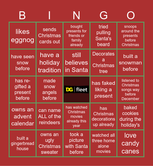Fleet HR Holiday Bingo Card