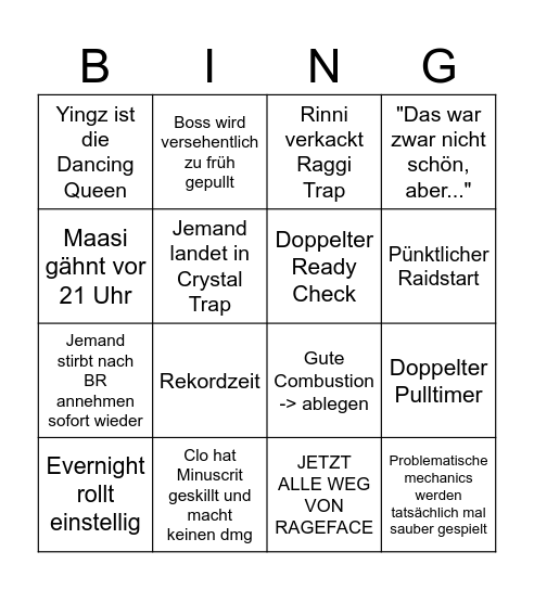 Skill Issue Wednesday Bingo Card