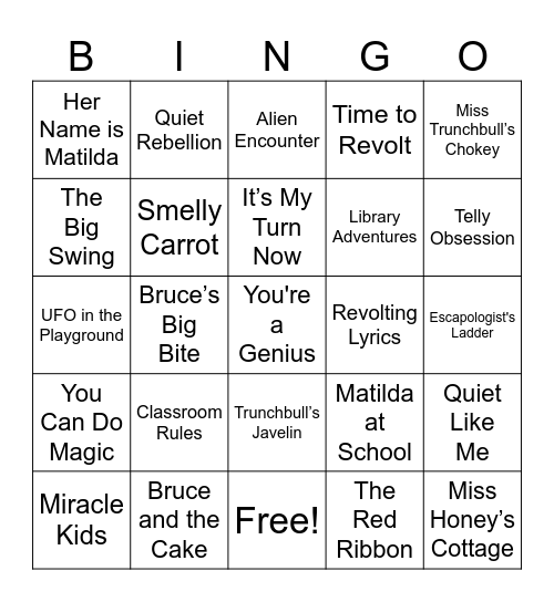 Bingo Set #1 Bingo Card
