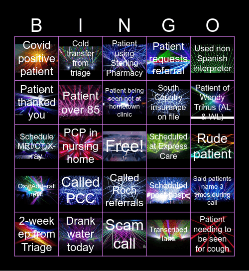 Bingo 12/20/2024 Bingo Card