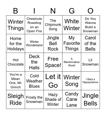 WINTER BINGO Card