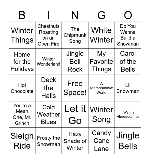 WINTER BINGO Card