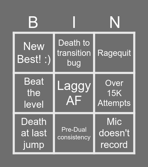 ULTRASYNTH Bingo Card
