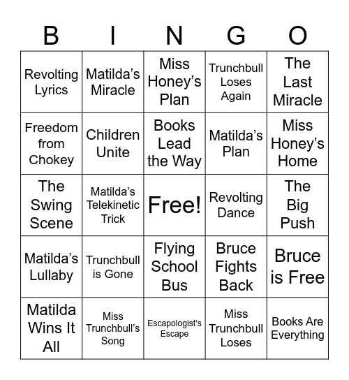 BINGO #5 Bingo Card
