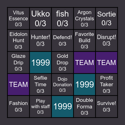 Eclipse Reverie BINGO! Bingo Card