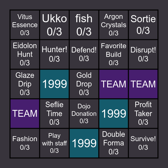 Eclipse Reverie BINGO! Bingo Card