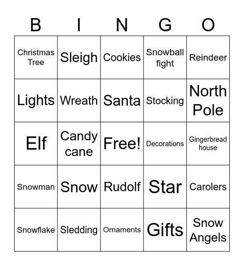 Christmas Bingo Card