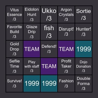 Eclipse Reverie BINGO! Bingo Card