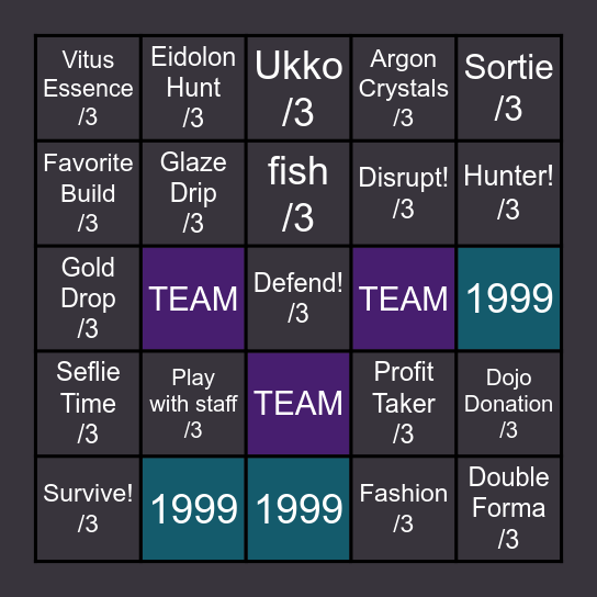 Eclipse Reverie BINGO! Bingo Card