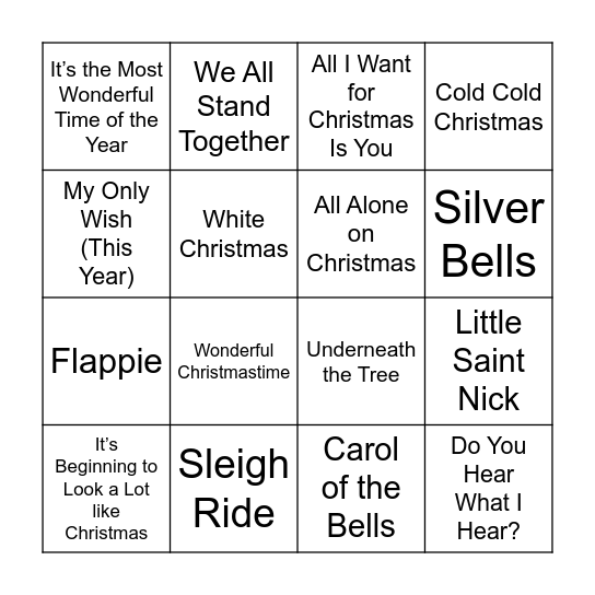 Kerst Bingo Card