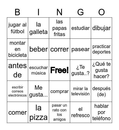 Me gusta... Bingo Card