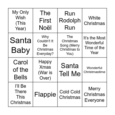 Kerst Bingo Card