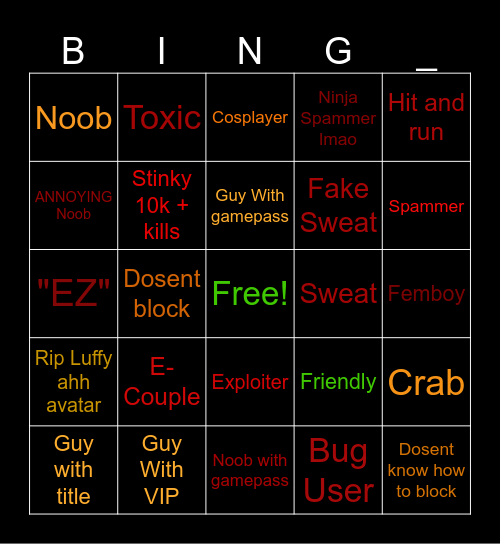 TSB Bingo by D3thS1mple Bingo Card