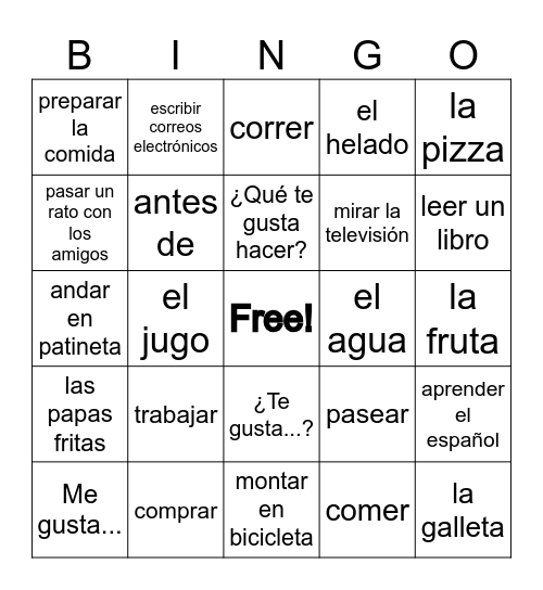 Me gusta... Bingo Card