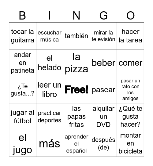 Me gusta... Bingo Card